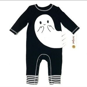 Cat & Jack Black and White Ghost Kids Footie